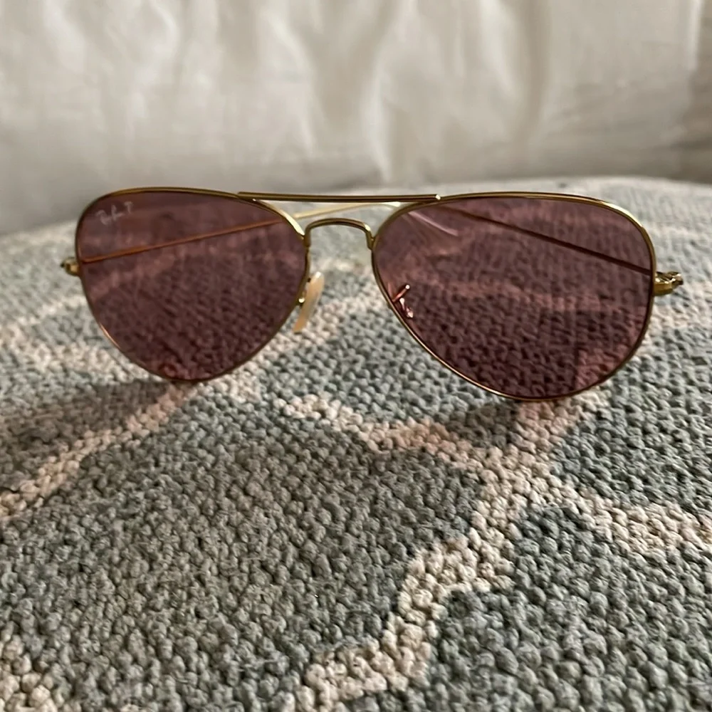 Ray-Ban Gold Frame Brown Gradient Aviator Sunglasses
